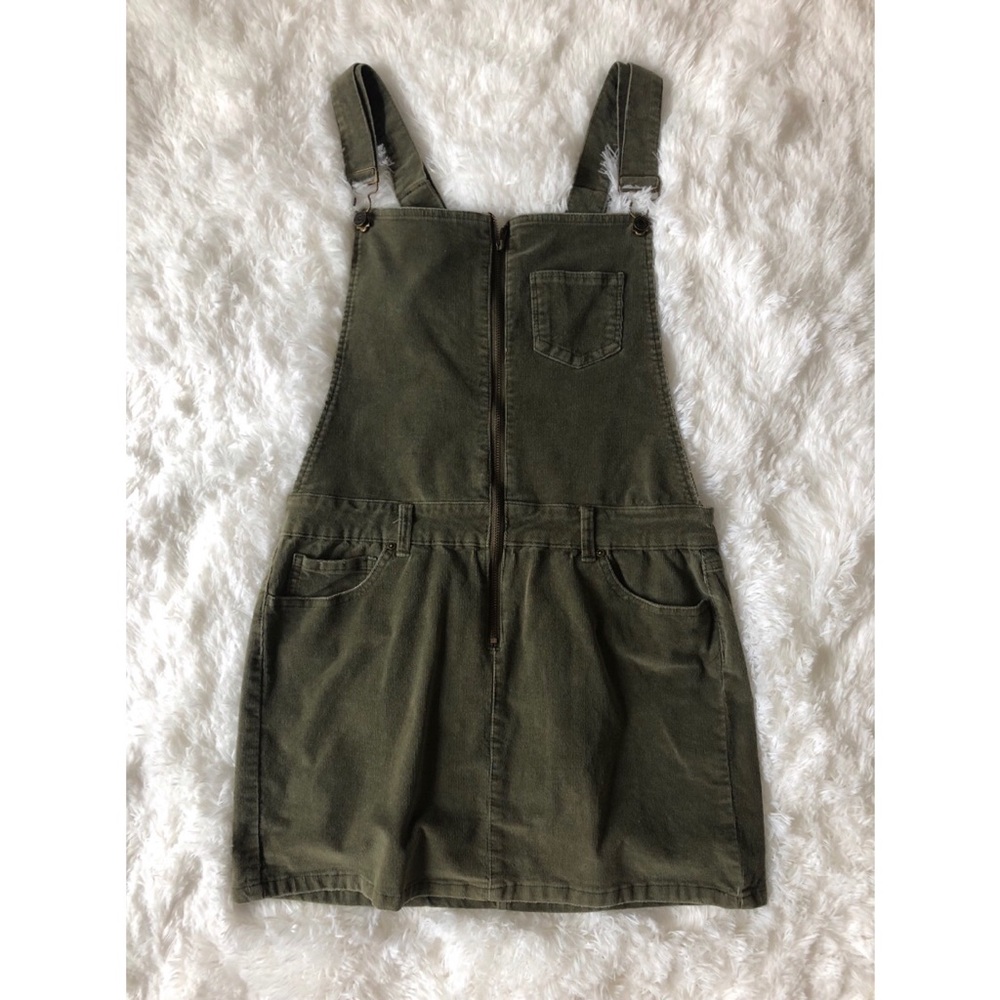 Olive green overall dress